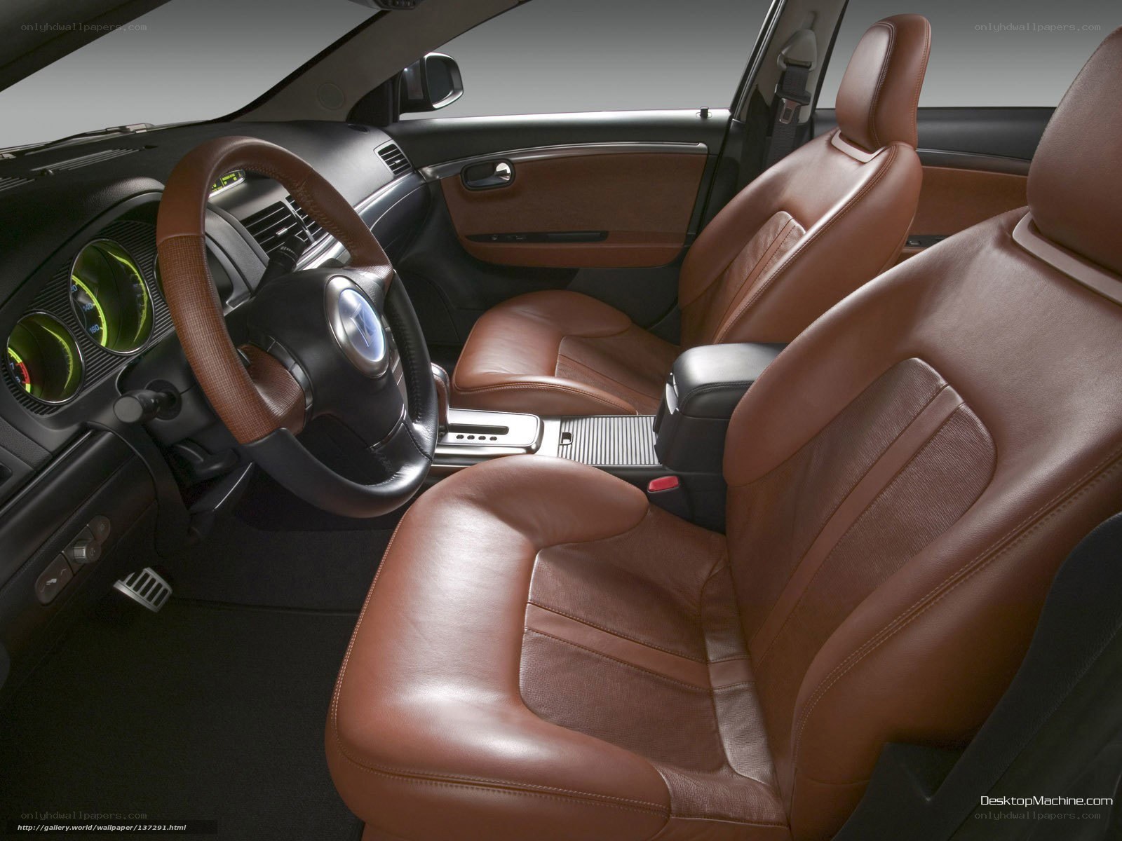 car interior with brown leather seats
