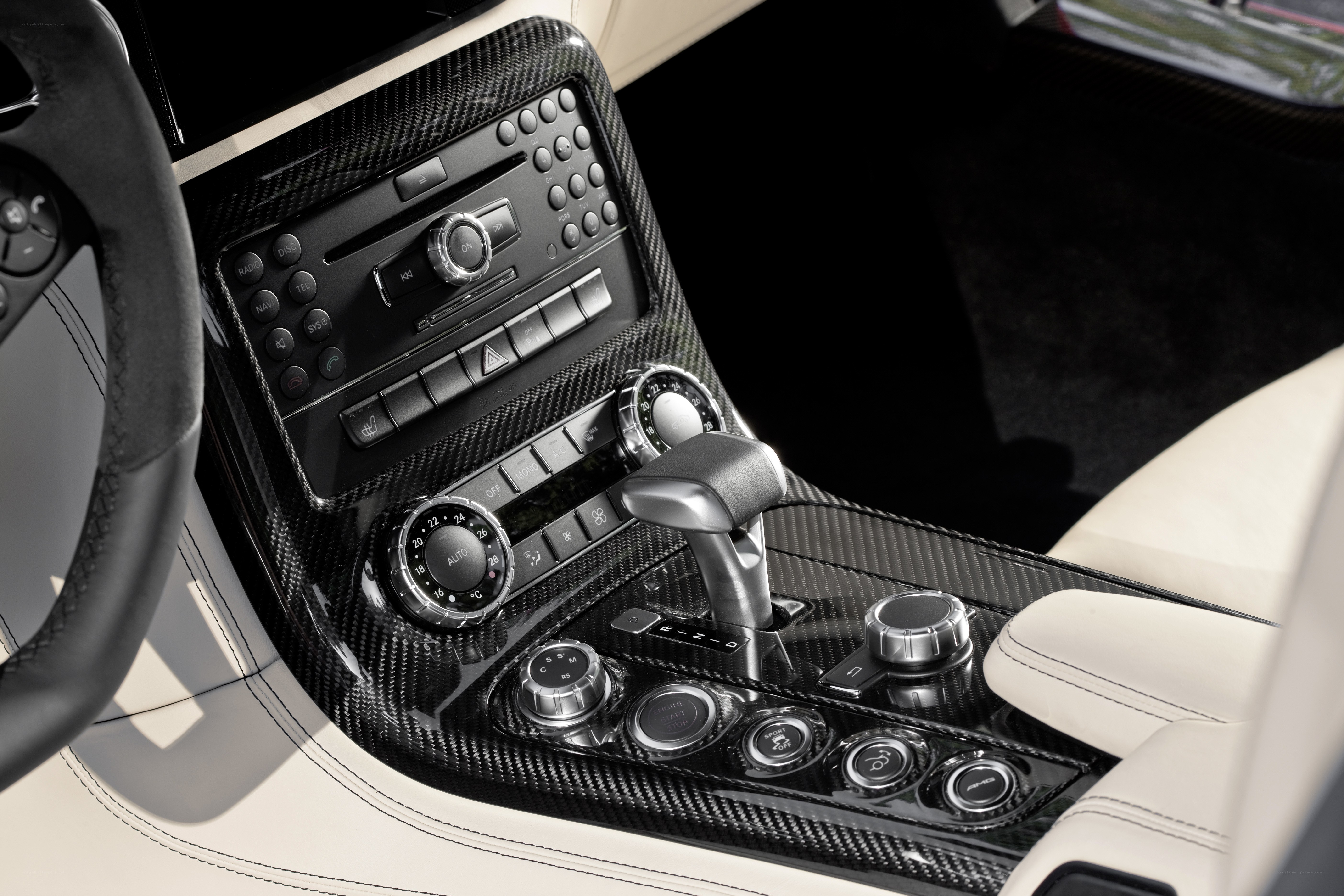 car interior with carbon fiber