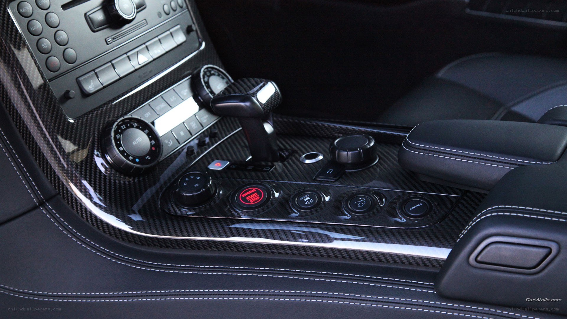 car interior with carbon fiber
