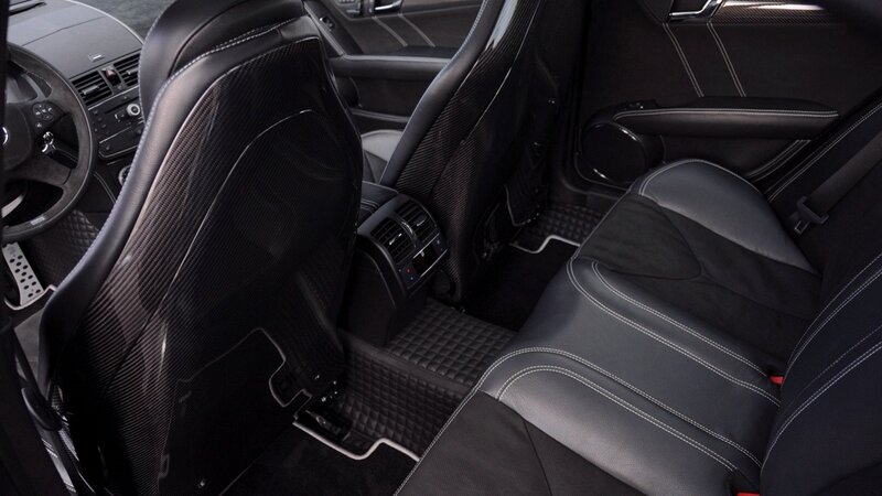 car interior with carbon fiber seats