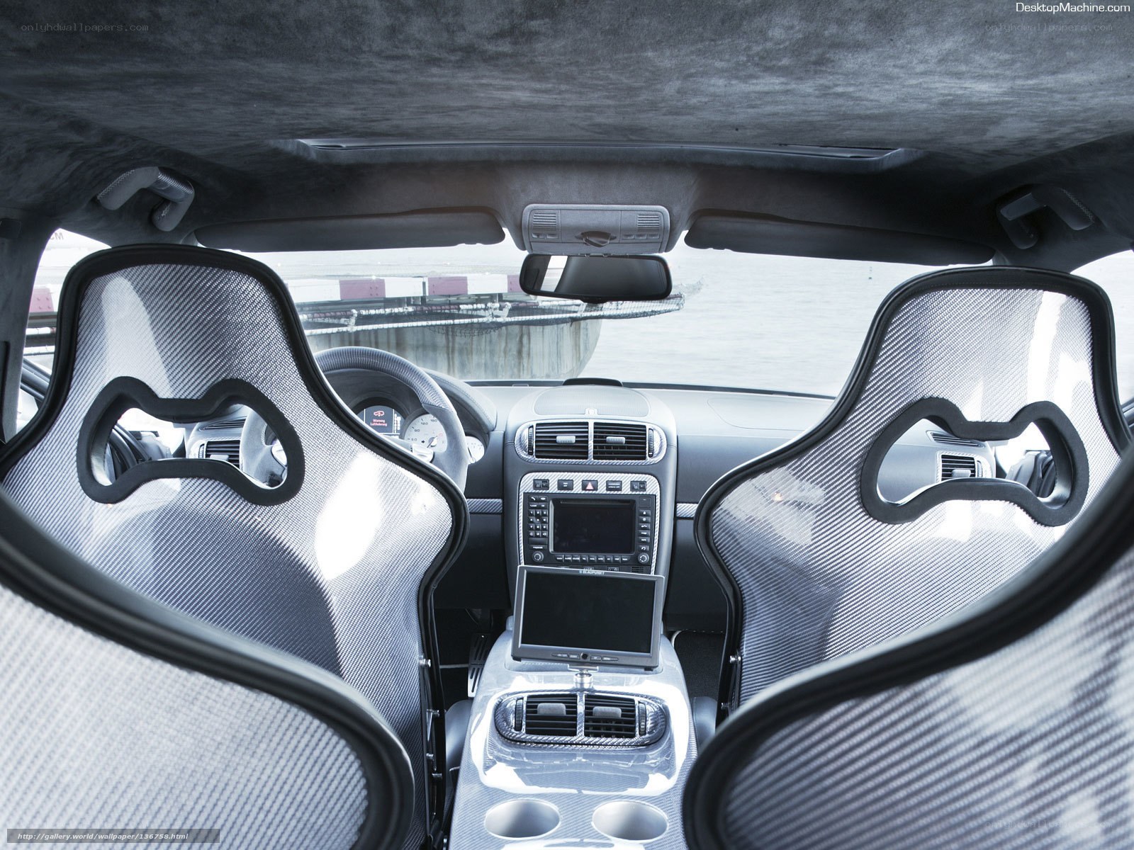 car interior with carbon fiber seats