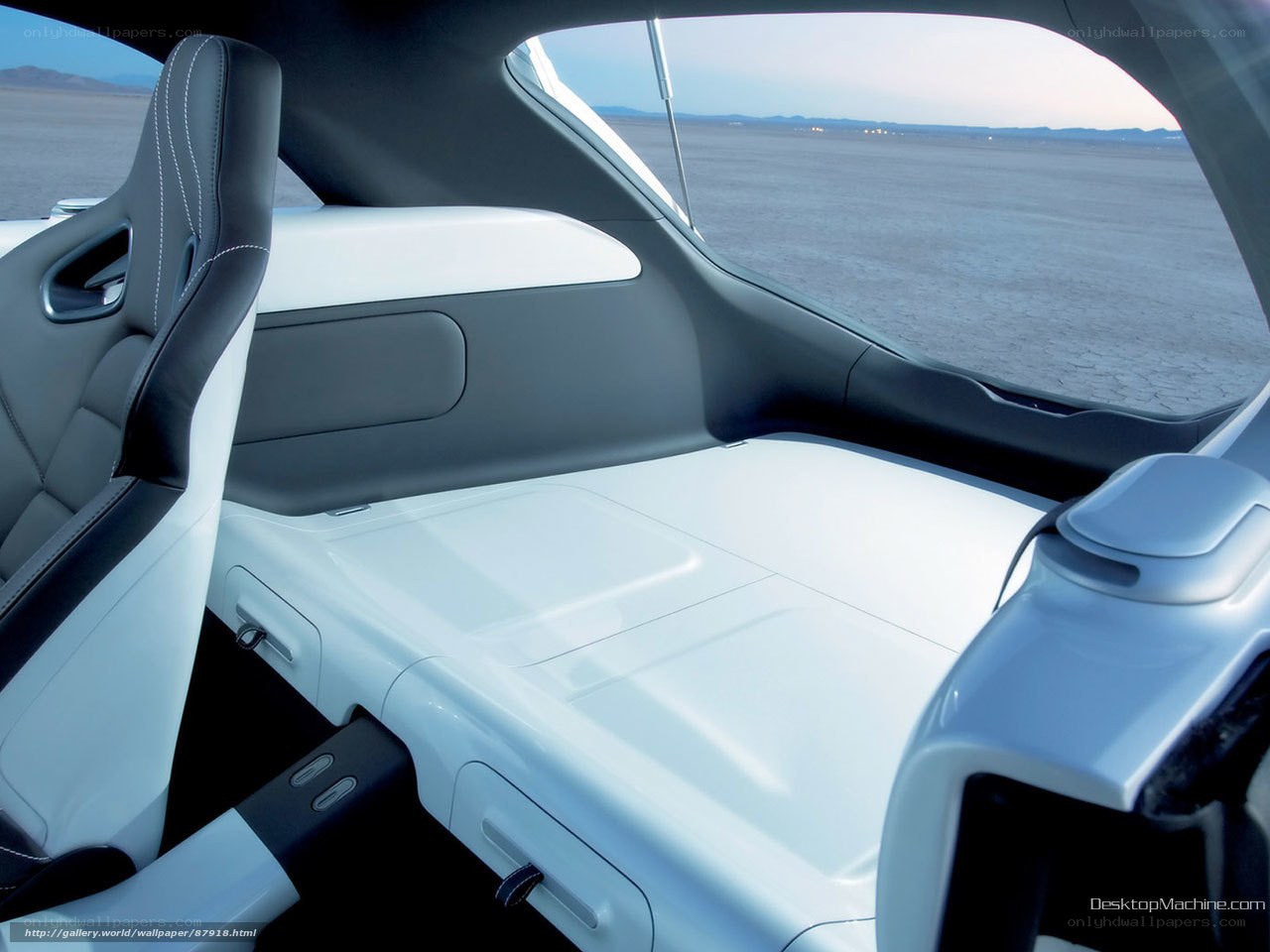 car interior with desert view