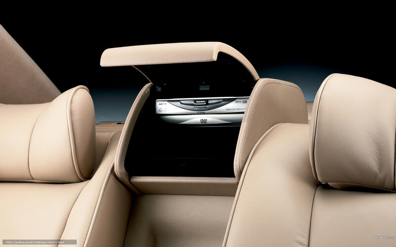 Car interior with DVD player