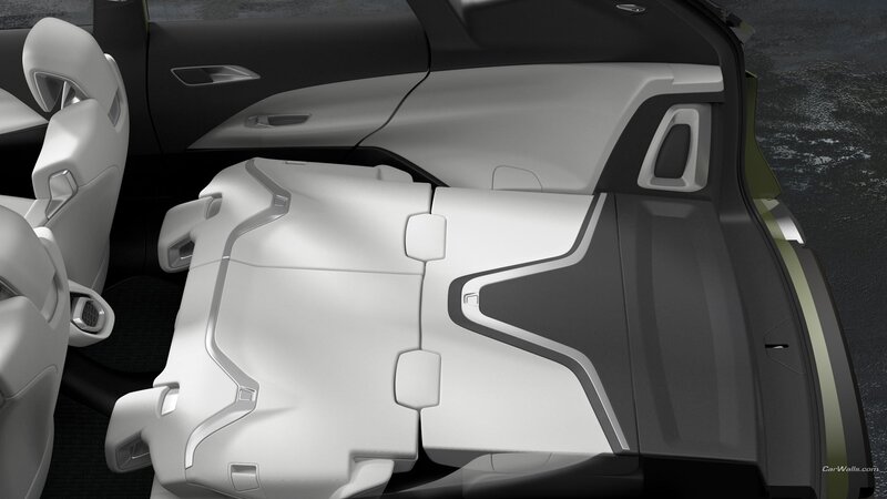 Car Interior with Folded Seats — White, Modern