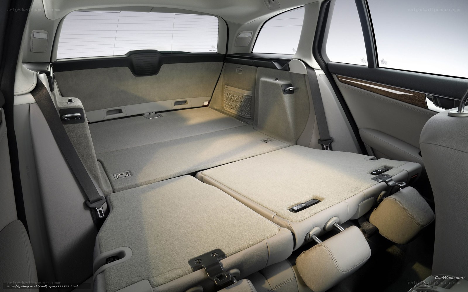 car interior with folded seats