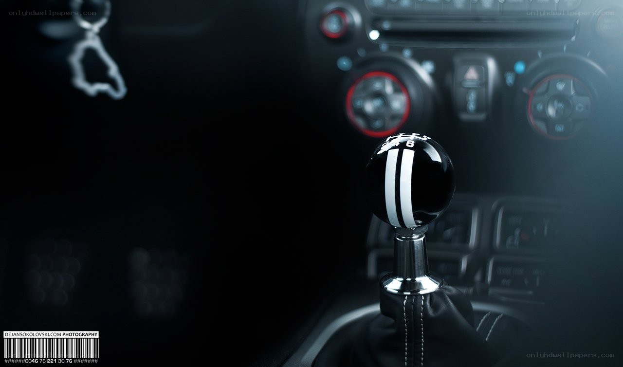 car interior with gear shift