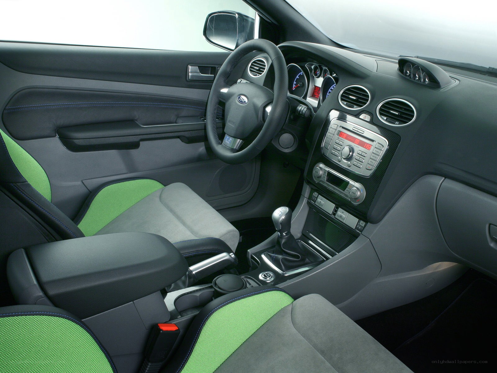 car interior with green seats