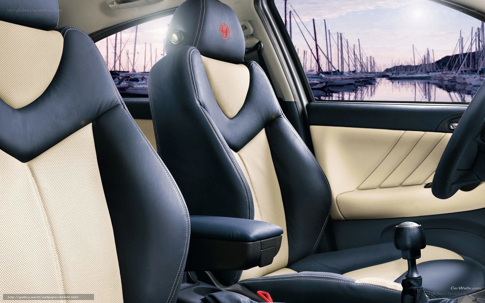 Car interior with leather seats