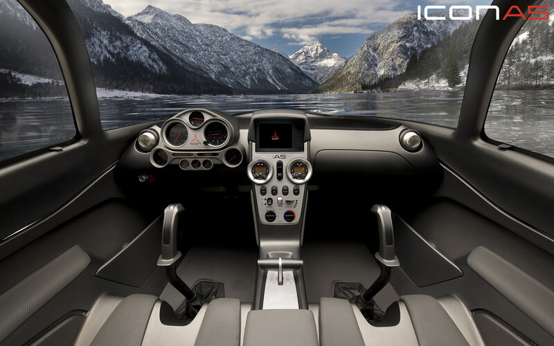 Car Interior with Mountain View — Black