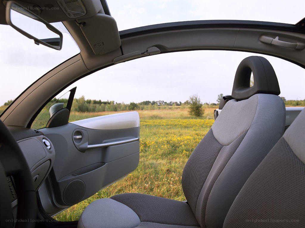 car interior with open door