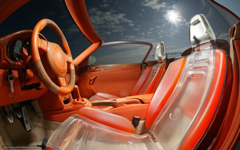 Car Interior with Orange Seats — Dramatic