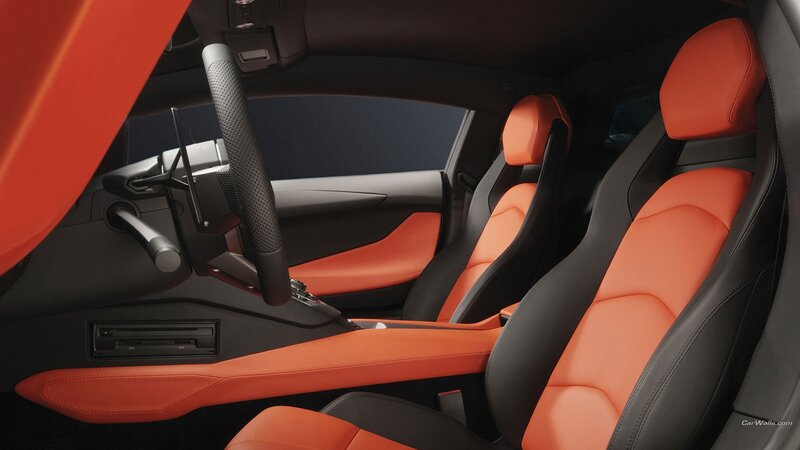 Car Interior with Orange Seats