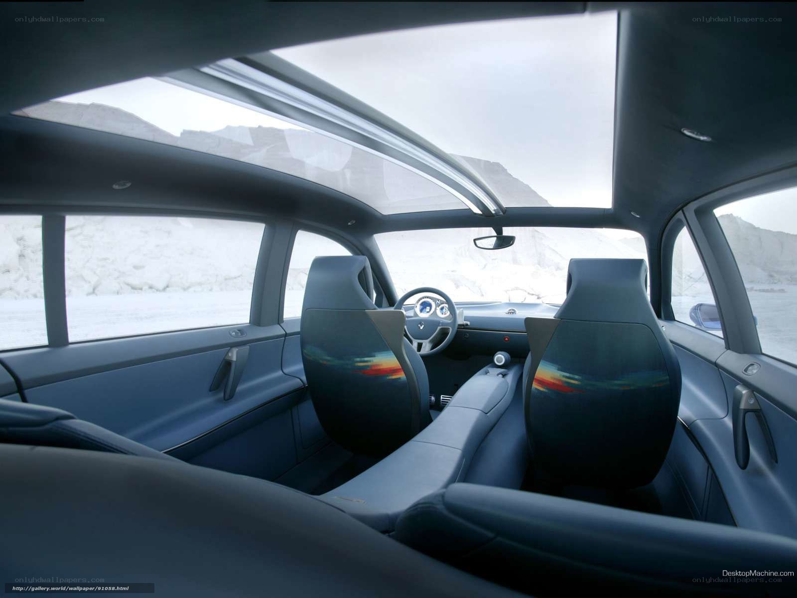 car interior with panoramic roof