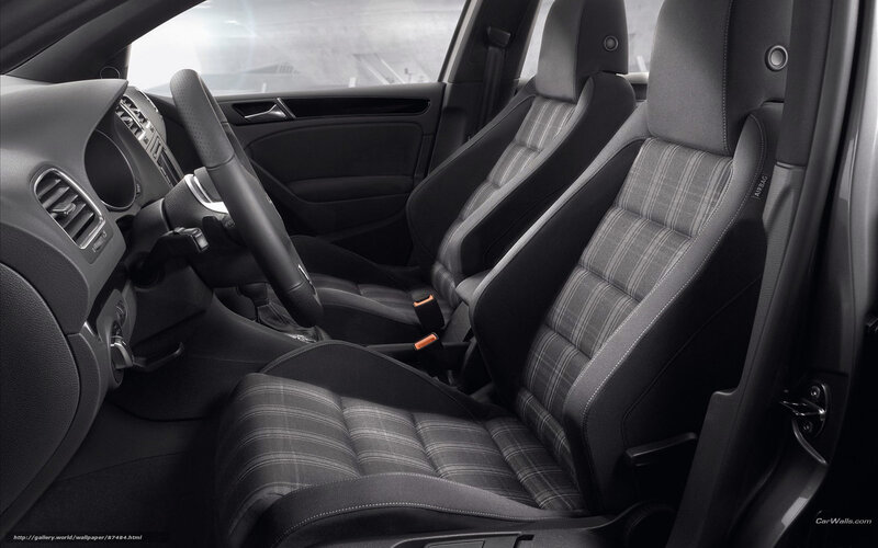 car interior with patterned seats