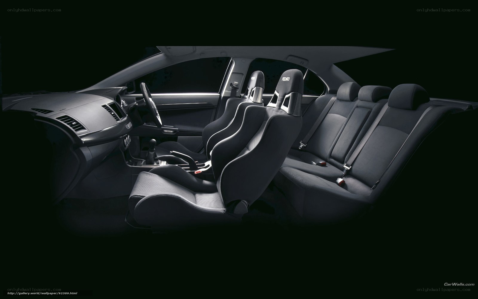car interior with racing seats