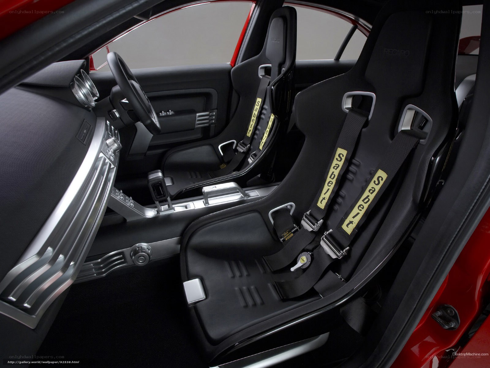 car interior with racing seats