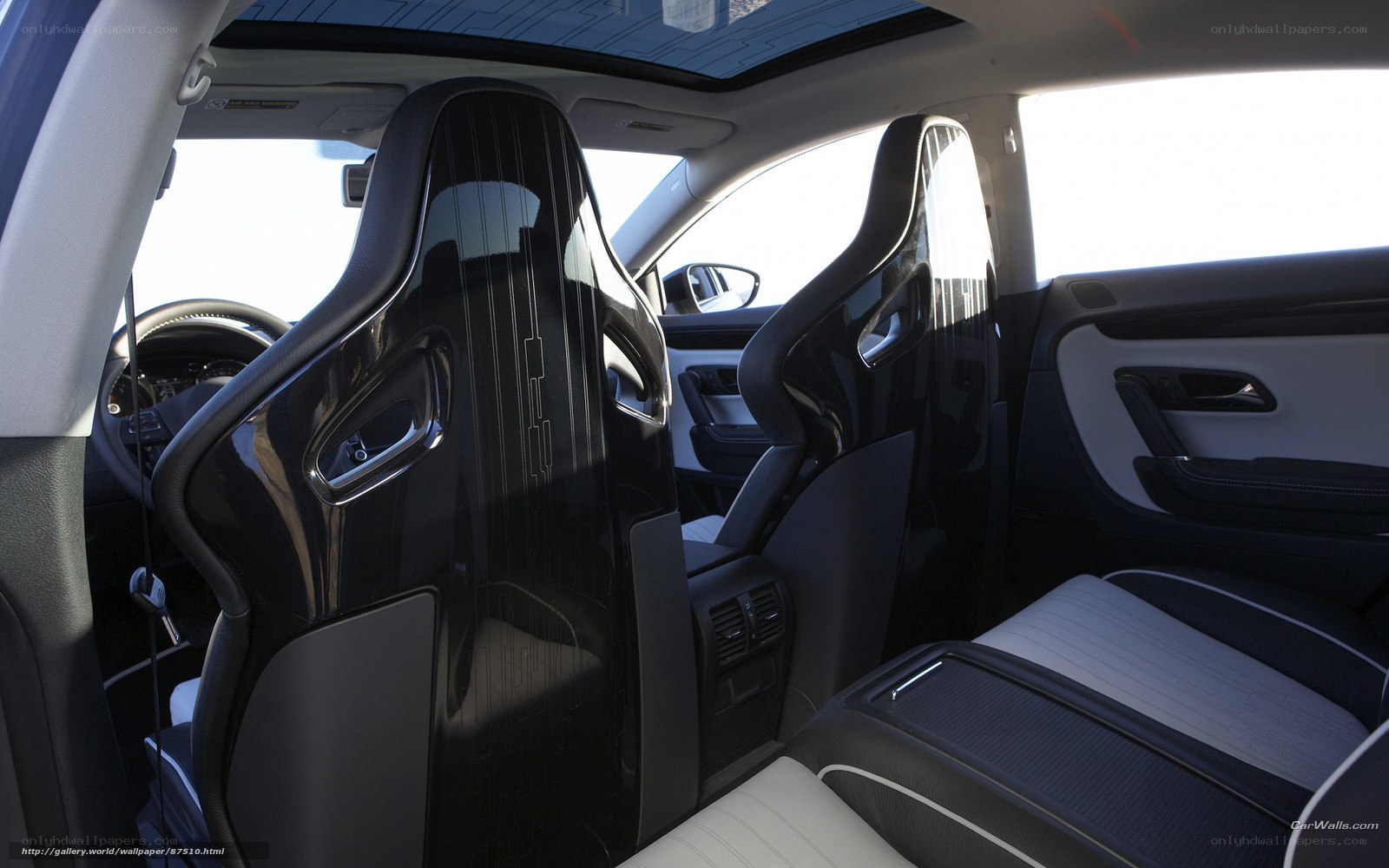 car interior with racing seats