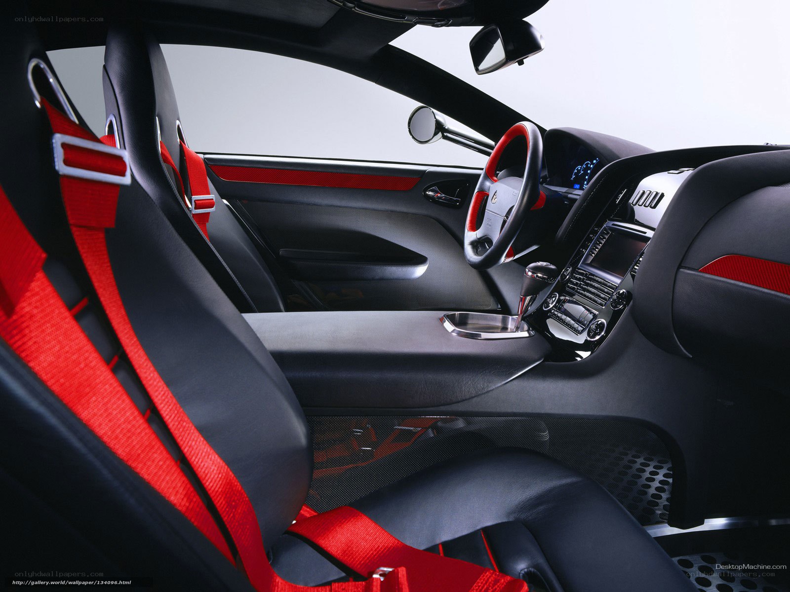car interior with red accents