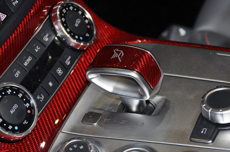 car interior with red carbon fiber
