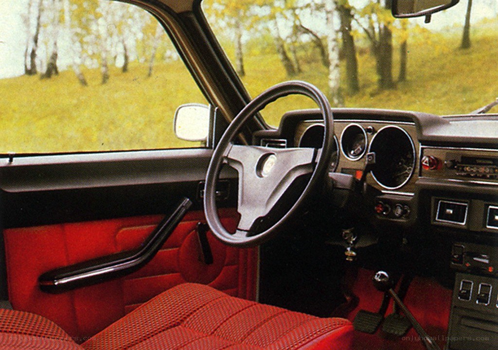 car interior with red seats