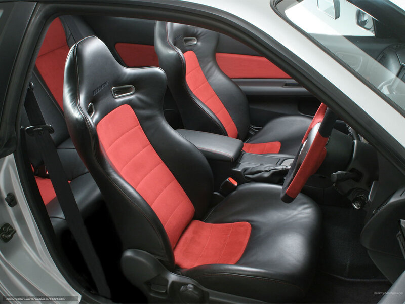 Car Interior with Red Seats — Black