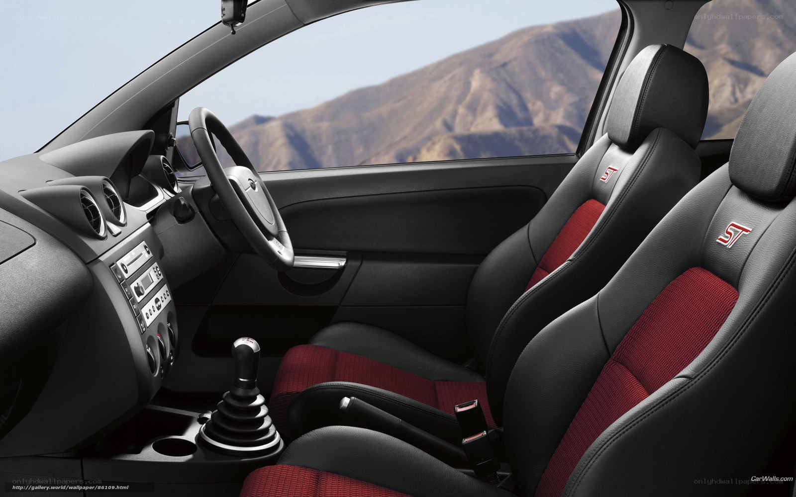car interior with red seats
