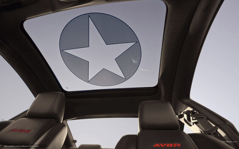 Car interior with star sunroof