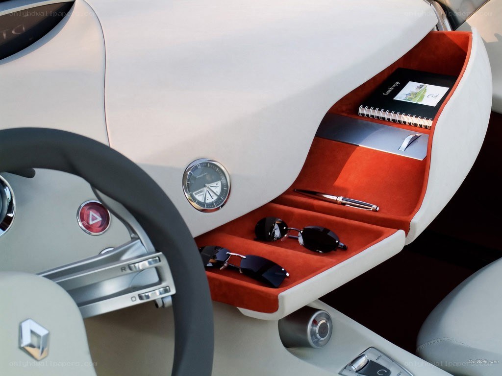 Car interior with storage compartment