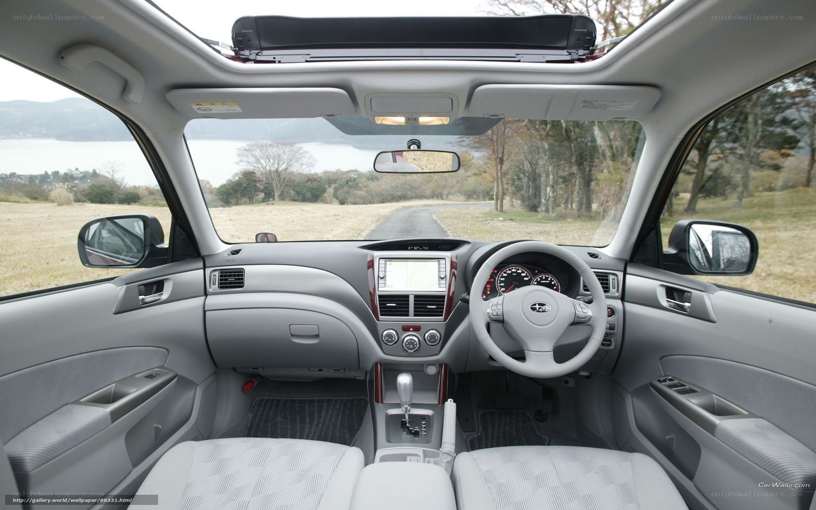 car interior with sunroof