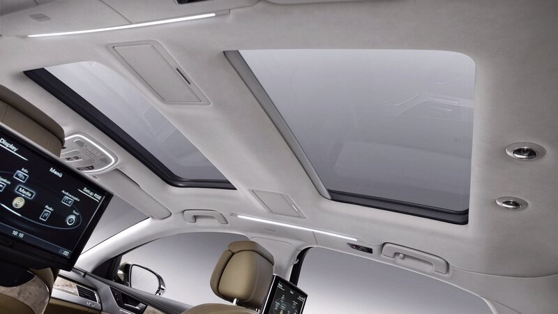 Car interior with sunroof
