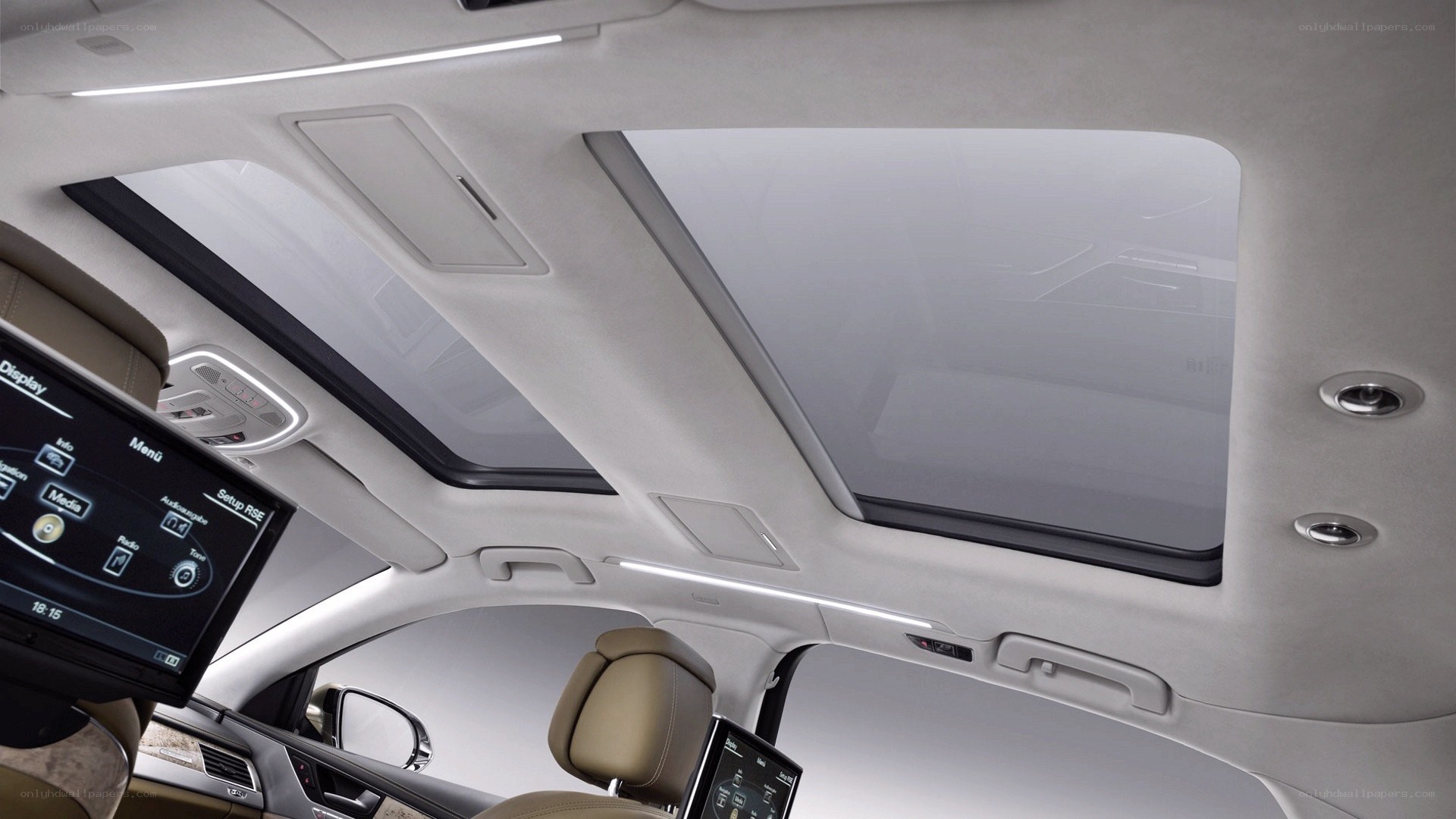 Car interior with sunroof
