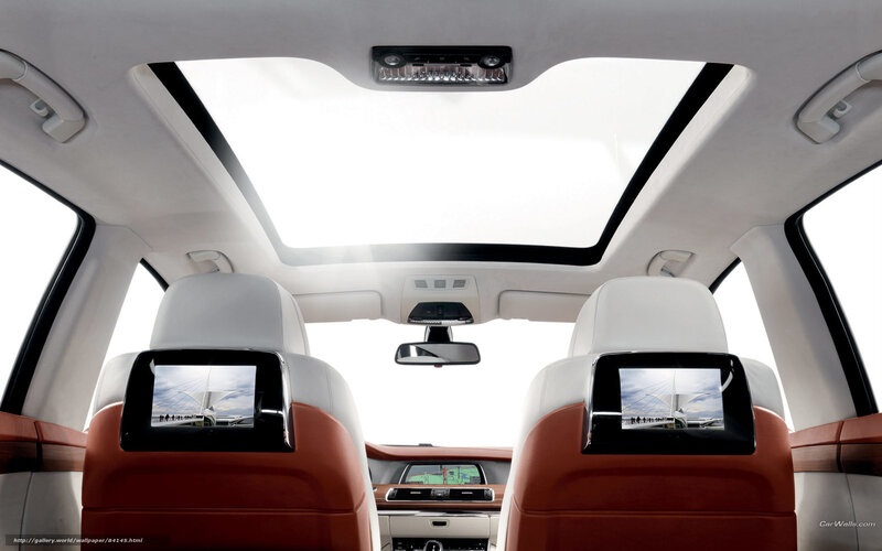 Car Interior with Sunroof — White