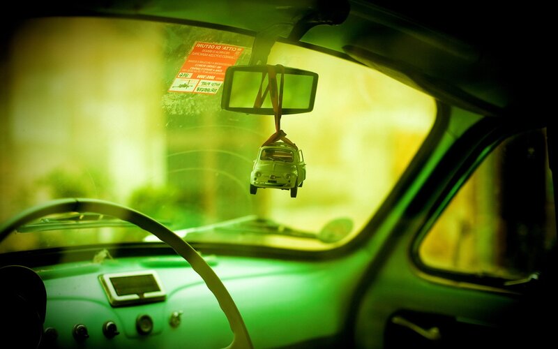 Car Interior with Toy Car