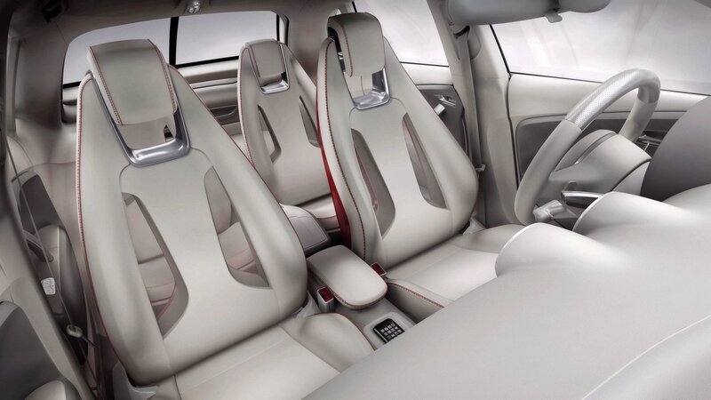 car interior with white seats
