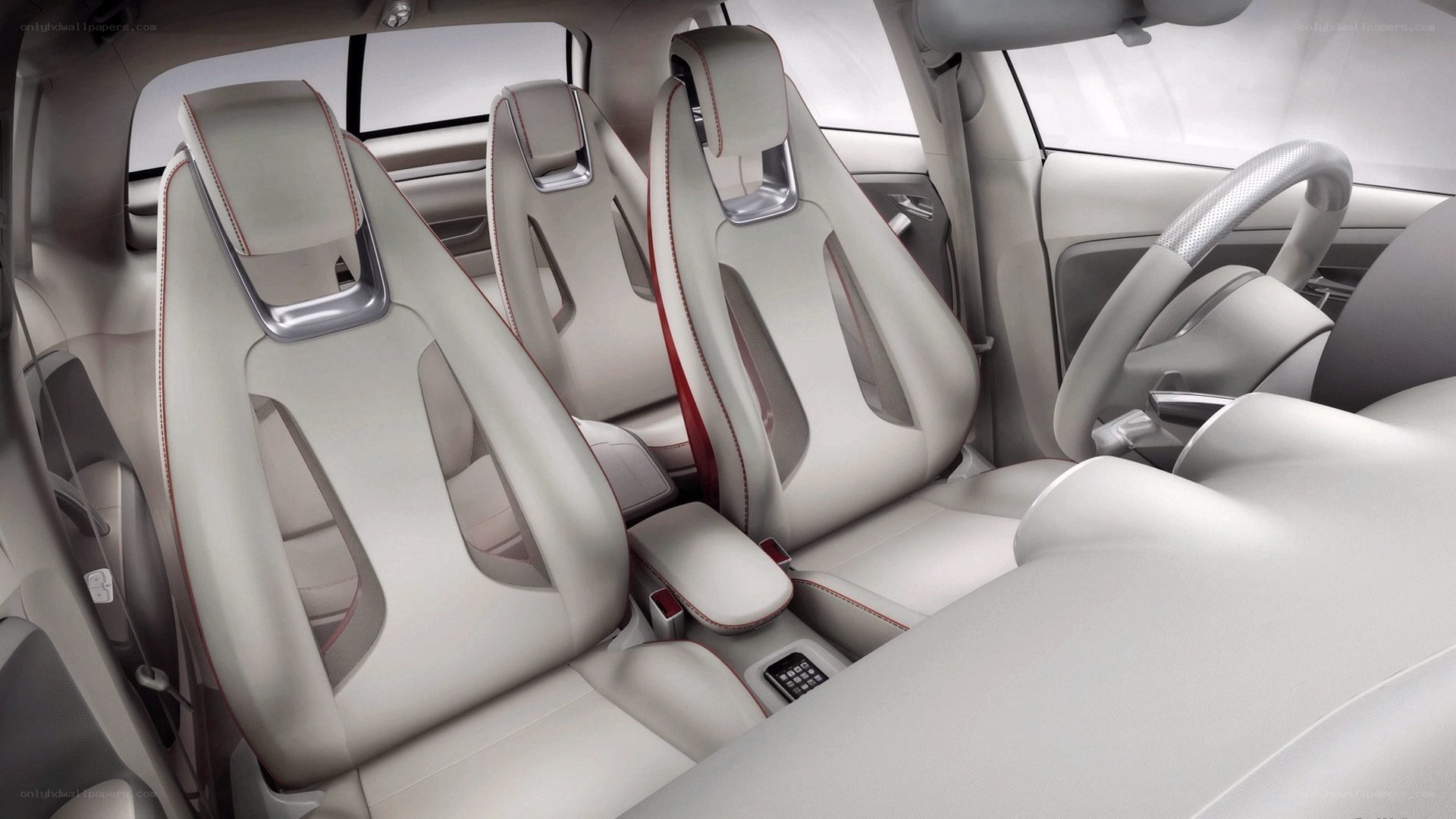 car interior with white seats