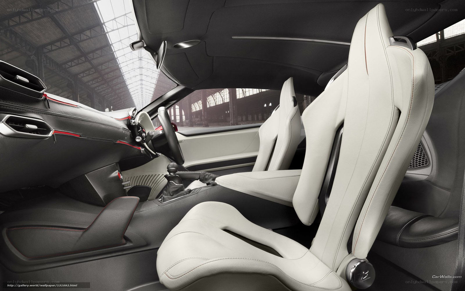 car interior with white seats
