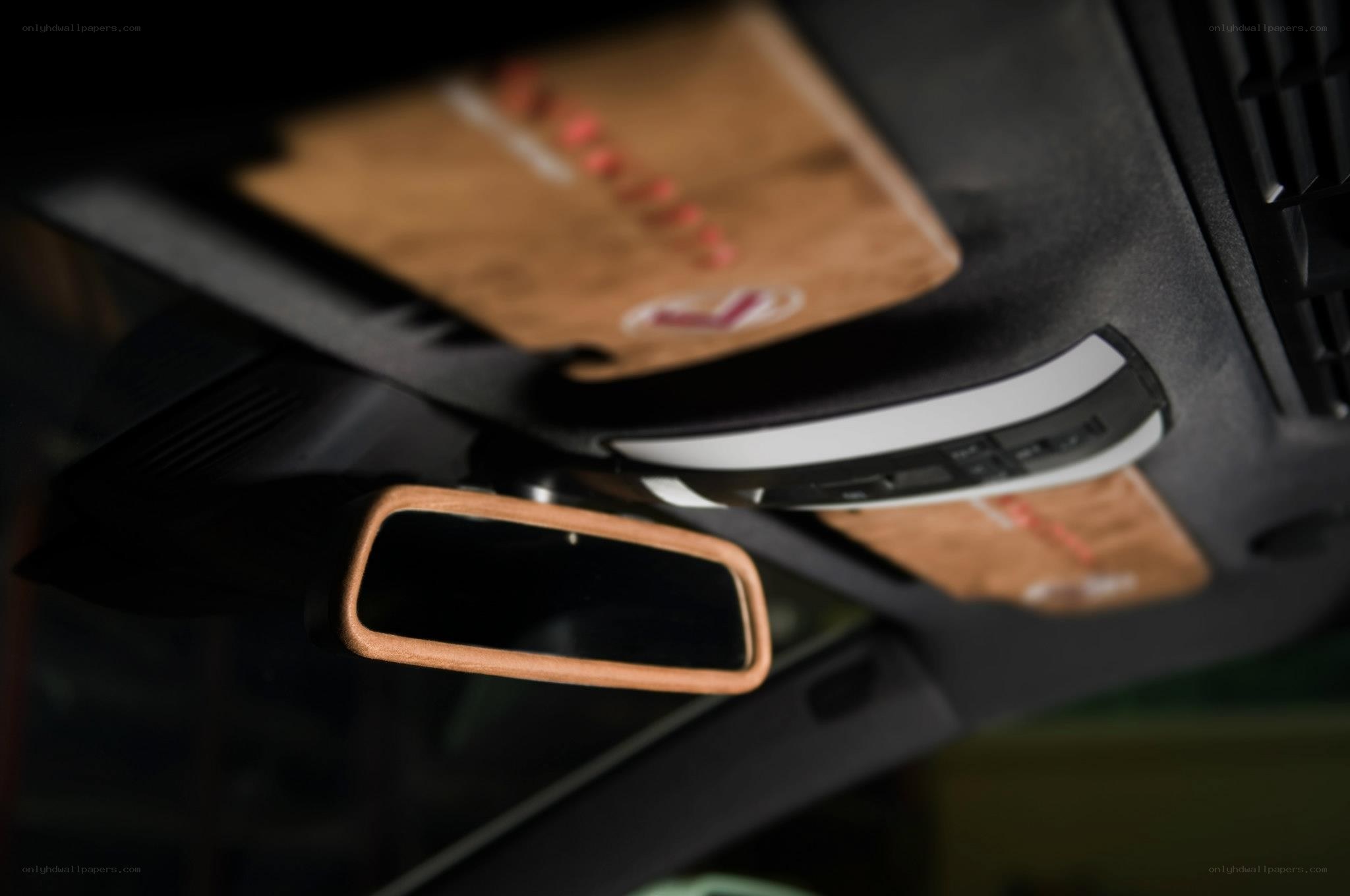car interior with wooden accents