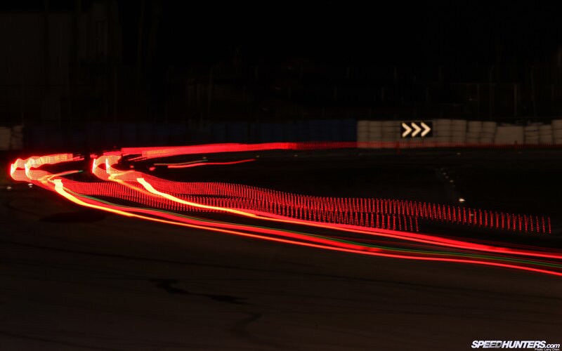Car Light Trails at Night — Red, Dynamic, Photograph, Light Trails