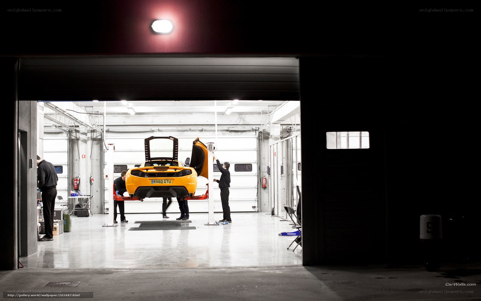 Car maintenance in a garage