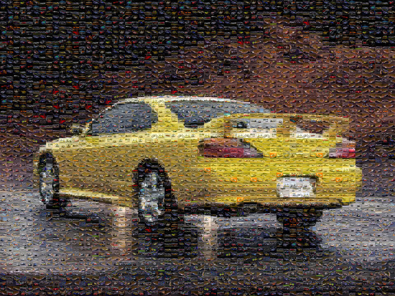 Car mosaic artwork