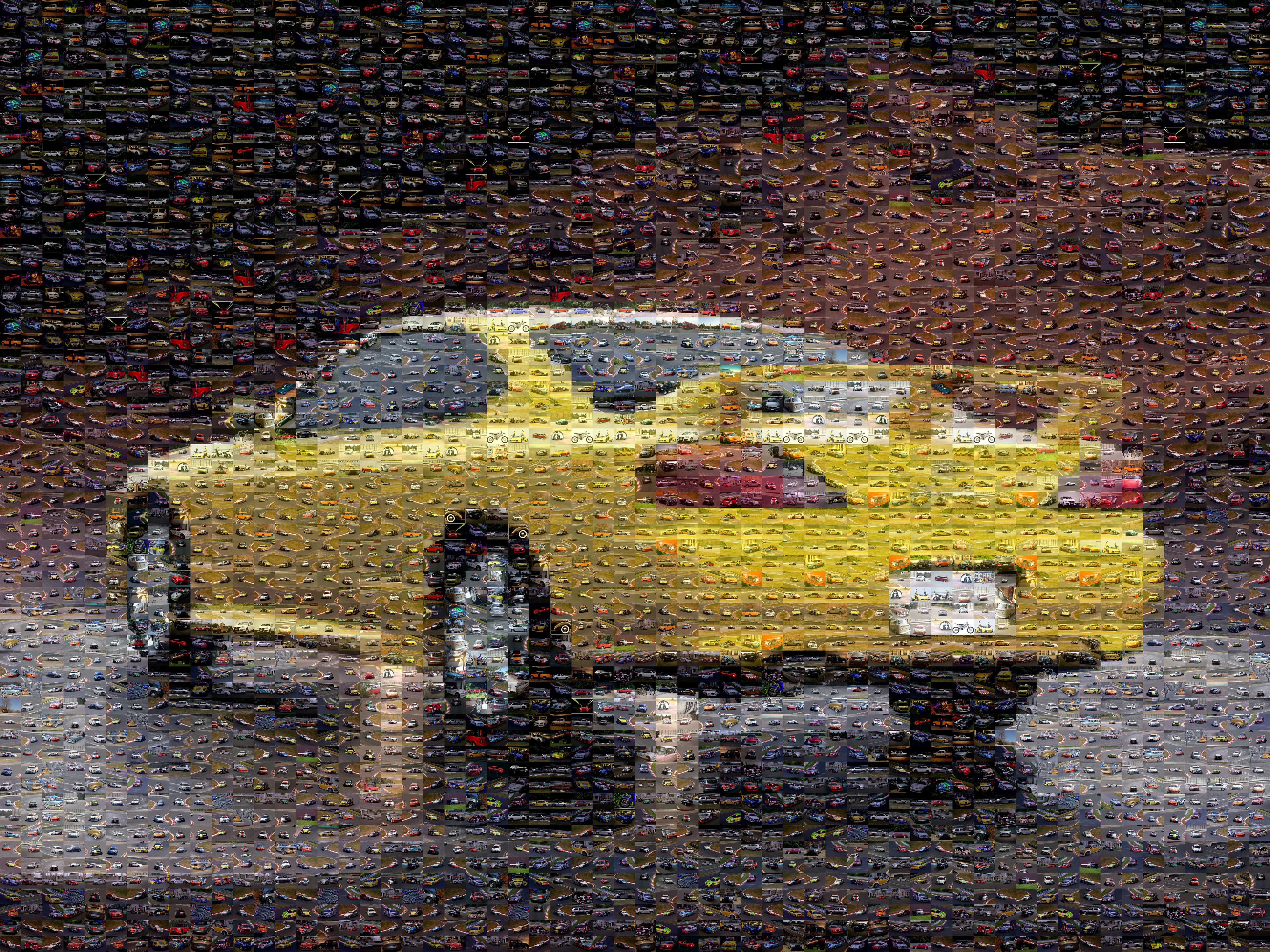 Car mosaic artwork