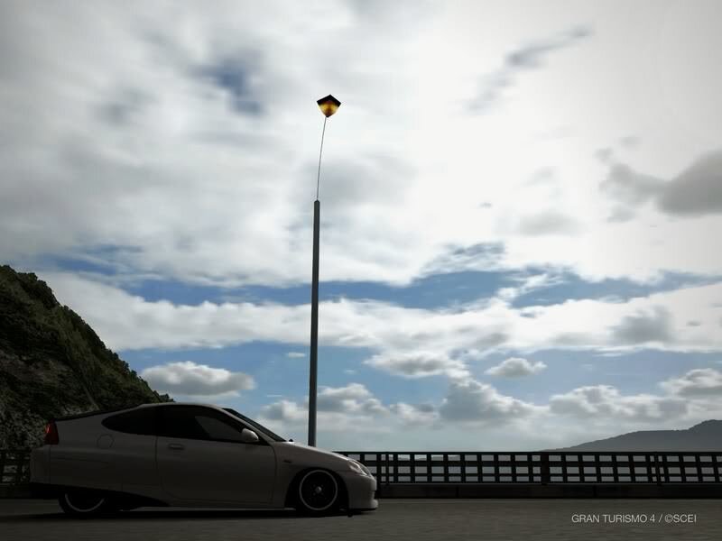 Car on a coastal road