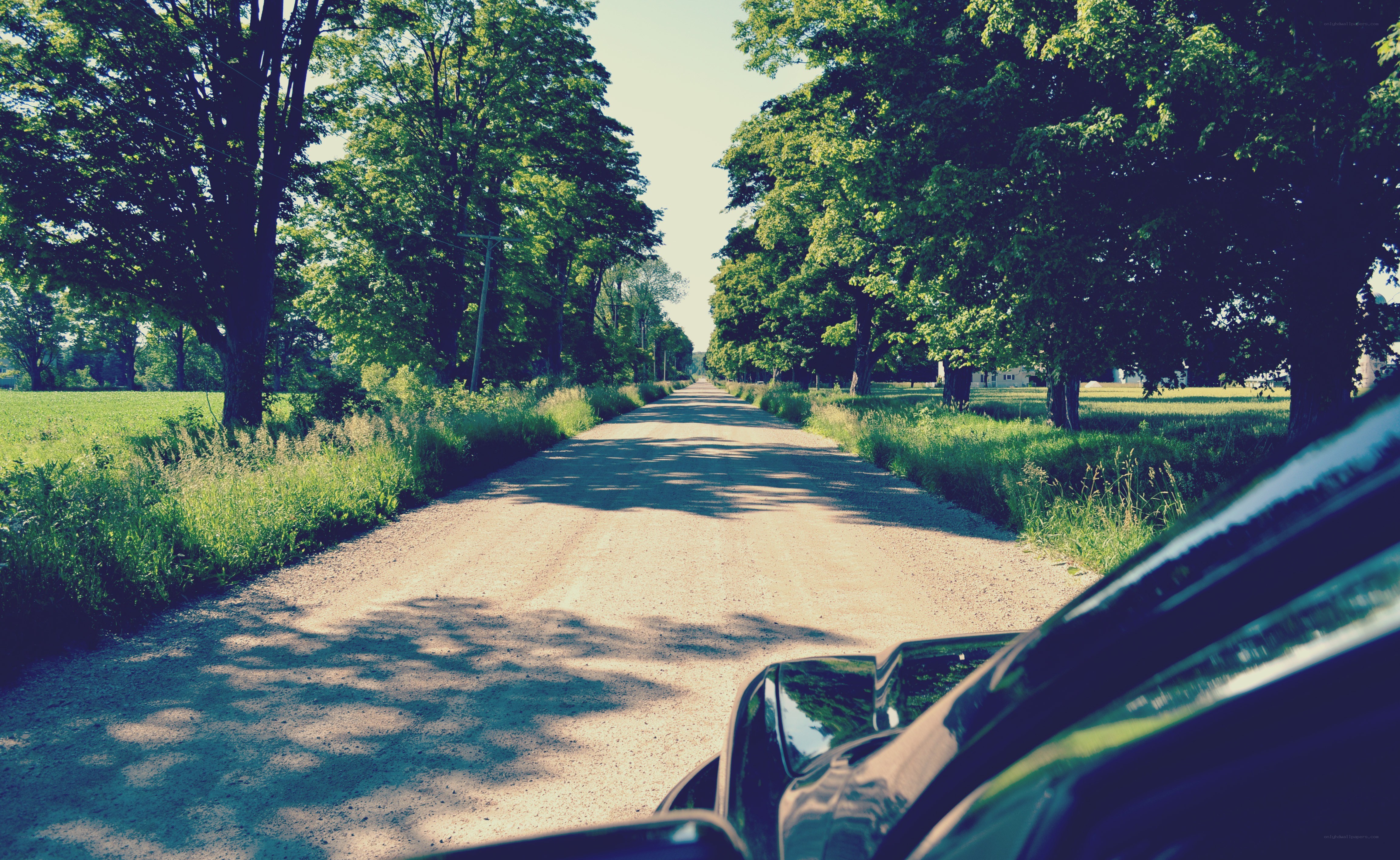 Car on a country road