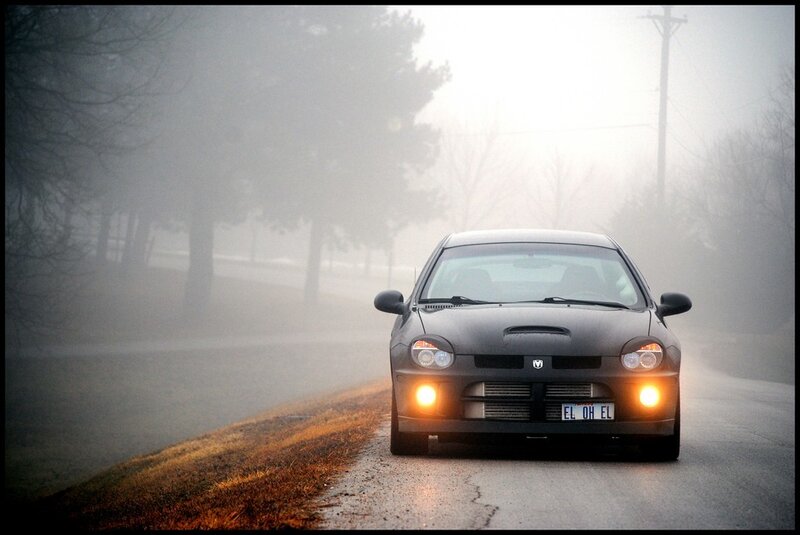 Car on a foggy road