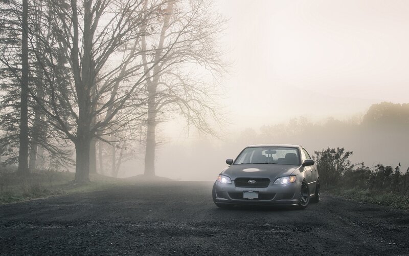 Car on a foggy road