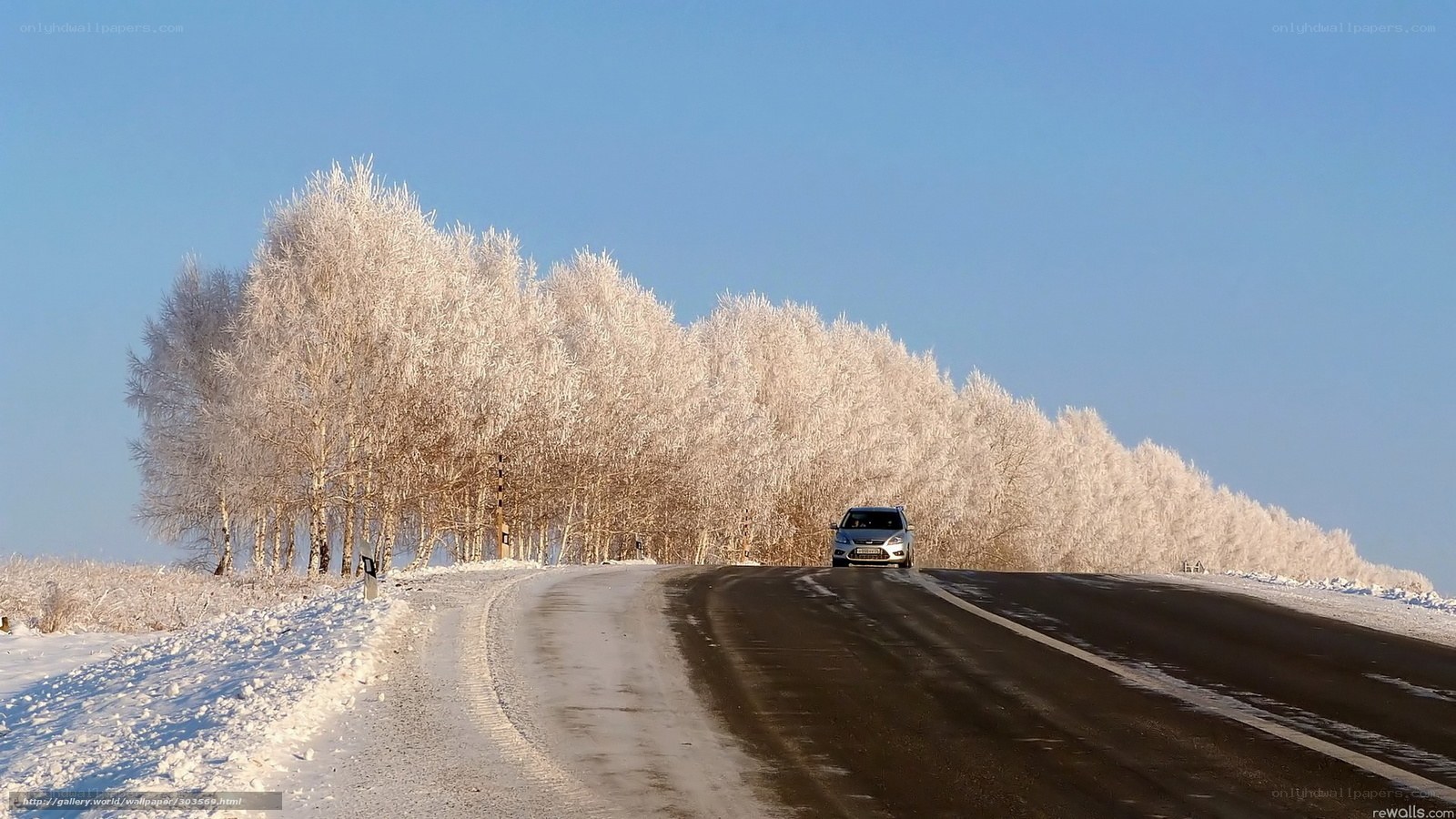 Car on a snowy road