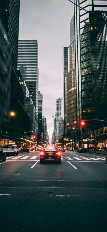 Car on City Street — Gray