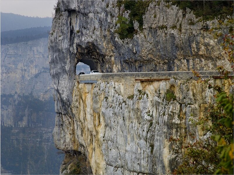 Car on Cliff Road