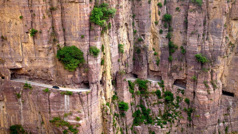 Car on Cliffside Road