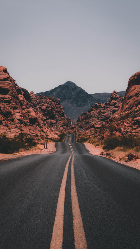 Car on Desert Road — Black